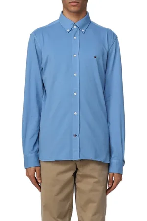 Tommy Hilfiger Overhemden, Heren, Blauw, XS, Katoen, Piqué Shirt