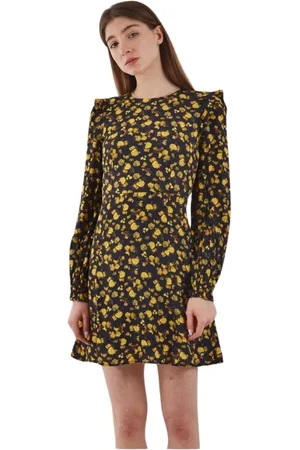 Tommy Hilfiger Kleedjes, Dames, Veelkleurig, L, Ruffled Fit and Flare Jurk