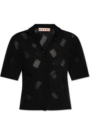 Marni Blouses & Shirts, Dames, Zwart, S, Wol, Kortemouwenshirt
