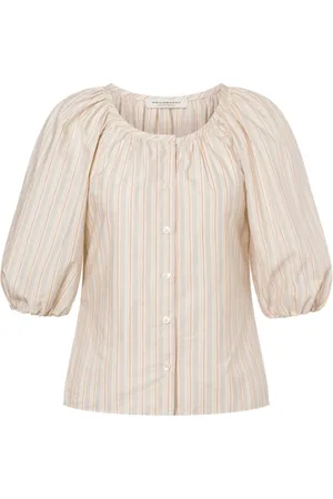 Serafini Blouses & Shirts, Dames, , S, Katoen, Gestreepte blouse met knopen