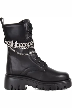Karl Lagerfeld Schoenen, Dames, Zwart, 38 EU, Lace-up Boots