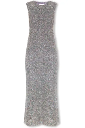 Jil Sander Kleedjes, Dames, Grijs, S, Sprankelende Mouwloze Jurk