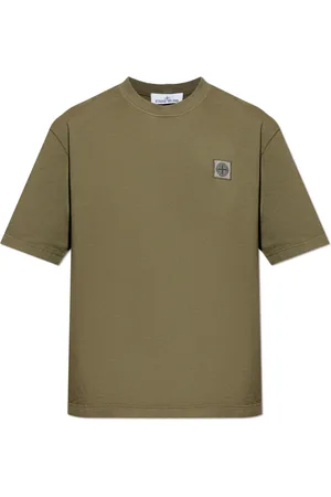 Stone Island Tops, Heren, Groen, 2Xl, Katoen, Logo T-shirt