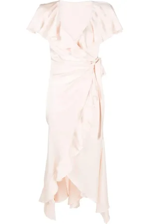 Serafini Kleedjes, Dames, Roze, M, Satijn, Roze Satijnen Wikkeljurk