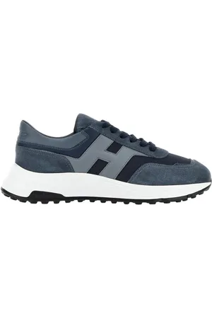 Hogan Schoenen, Heren, Blauw, 43 1/2 EU, Suède, Blauwe suède sneakers met memory foam