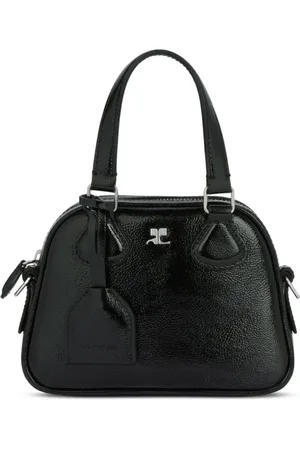 Courrèges Tassen, Dames, Zwart, ONE Size, Leer, Elegante leren handtas voor vrouwen