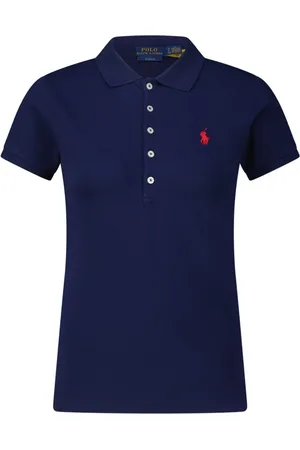 Ralph Lauren Tops, Dames, Blauw, XL, Katoen, Klassiek katoenen poloshirt