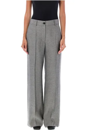 J.W.Anderson Broeken, Dames, Grijs, S, Wol, Formal Wide-Leg Broek