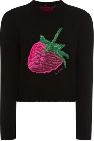 La DoubleJ Truien, Dames, Zwart, M, Wol, Raffia Raspberry Sweater