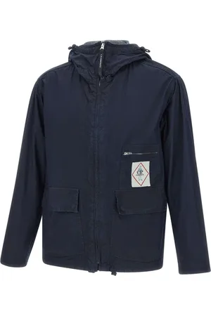 C.P. Company Jassen, Heren, Blauw, XL, Katoen, Indigo Blauwe Goggle Jas met Lens