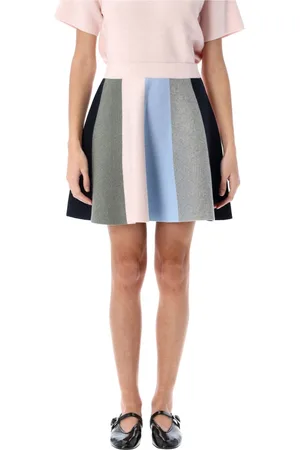 J.W.Anderson Rokken, Dames, Veelkleurig, M, Katoen, Panel Scarf-Knit Rok