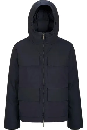 K-Way Jassen, Heren, Blauw, L, Polyester, Waterafstotend Jas van Verschillende Stoffen