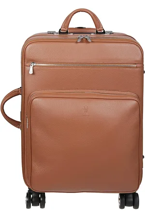 ELEVENTY Koffers, unisex, Bruin, ONE Size, Leer, Lederen Trolley