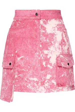 ALBERTO AUDENINO Rokken, Dames, Roze, M, Roze Asymmetrische Minirok met Zakken