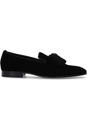 Jimmy Choo Schoenen, Heren, Zwart, 41 1/2 EU, Foxley Velvet Mocassins