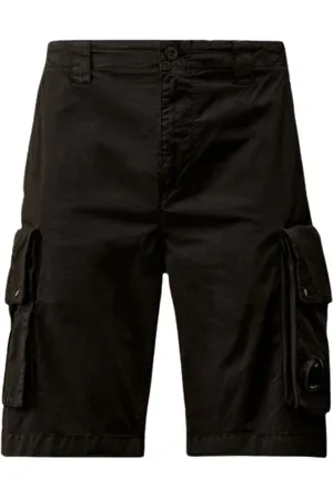 C.P. Company Korte broeken, Heren, Zwart, S, Katoen, Stretch Cargo Twill Broek