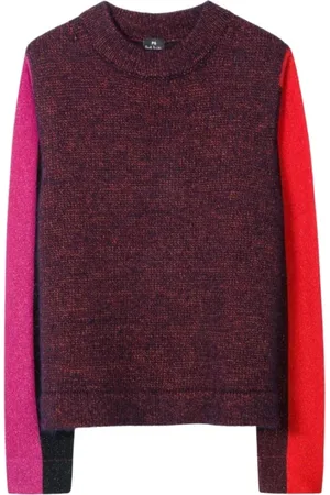 Paul Smith Truien, Dames, Rood, S, Katoen, Alpaca Cotton Blend Gestreepte Trui