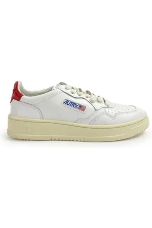 Autry Schoenen, Dames, Wit, 37 EU, Leer, Witte Sneakers met Rode Hak