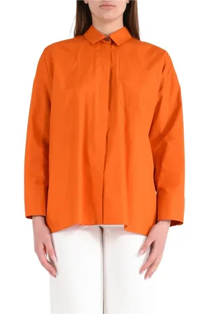 Max Mara Blouses & Shirts, Dames, Oranje, M, Katoen, Gerona model shirt in puur katoen