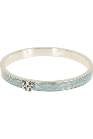 Tory Burch Accessoires, Dames, Blauw, M, Emaille Armband in Sky