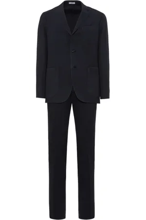 Boglioli Pakken, Heren, Blauw, S, Wol, Donkerblauw 100% hoogwaardige maagdelijke wol K-Jacket pak
