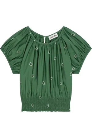 Kenzo Blouses & Shirts, Dames, Groen, M, Katoen, Groene Top met Paisleyprint