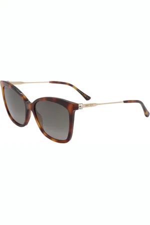 Jimmy Choo Accessoires, Dames, Bruin, ONE Size, Bruine metalen zonnebril