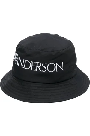 J.W.Anderson Accessoires, Heren, Zwart, S, Nylon, Logo Cap Ronde Kroon
