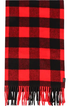 Woolrich Accessoires, Heren, Rood, ONE Size, Wol, Sjaal van wolmix met gerafelde zoom
