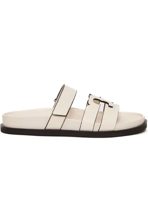 Tory Burch Schoenen, Dames, Wit, 39 1/2 EU, Leer, Ss 25 Sandalen