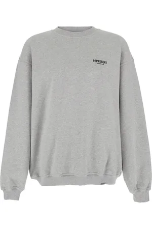Represent Sweatshirts & Hoodies, Heren, Grijs, S, Katoen, Grijze Logo Crewneck Sweatshirt Katoen Man