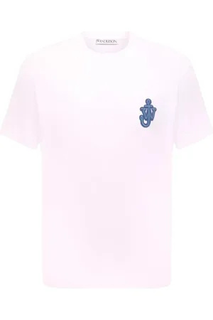 J.W.Anderson Tops, Heren, Wit, S, Katoen, Logo T-shirt