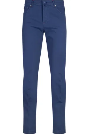 Kiton Jeans, Heren, Blauw, W32, Katoen, Slim-Fit Jeans