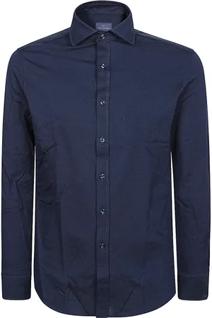 Paul & Shark Overhemden, Heren, Blauw, M, Katoen, Cotton Piqué Shirt