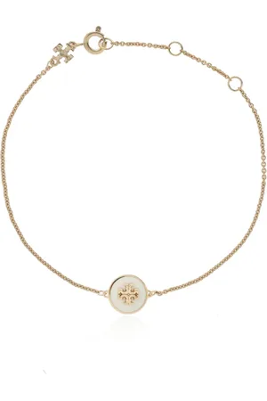 Tory Burch Accessoires, Dames, Geel, ONE Size, Leer, Kira Enamel Chain Bracelet