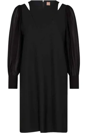 HUGO BOSS Kleedjes, Dames, Zwart, S, Polyester, Elegante Darala Jurk