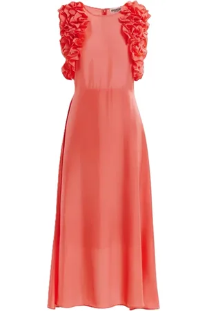 Essentiel Antwerp Kleedjes, Dames, Roze, M, Ruffle Hexico Jurk