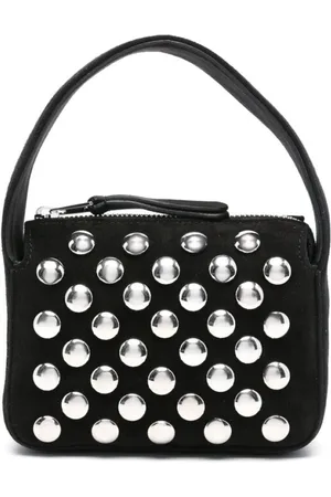 Khaite Tassen, Dames, Zwart, ONE Size, Suède, Studded Zwarte Suède Top Handle Tas