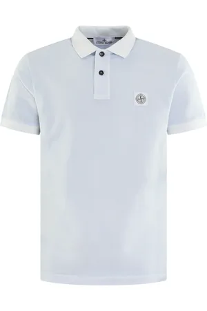 Stone Island Tops, Heren, Blauw, M, Katoen, Klassiek Fit Poloshirt
