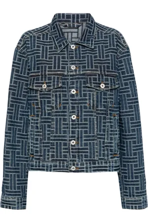 Kenzo Jassen, Dames, Blauw, M, Denim, Signature Weave Denim Jas