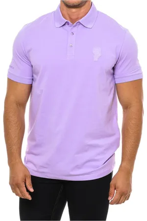 Karl Lagerfeld Tops, Heren, Paars, S, Katoen, Polo Shirt met Korte Mouwen