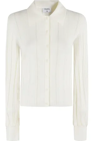 Filippa K Truien, Dames, Wit, S, Polyester, Witte Geribbelde Gebreide Vest