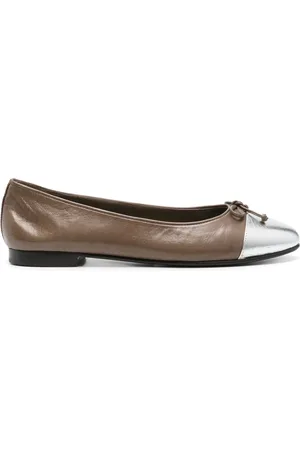 Tory Burch Schoenen, Dames, Bruin, 37 EU, Leer, Cap-Toe Bicolor Ballerina`s