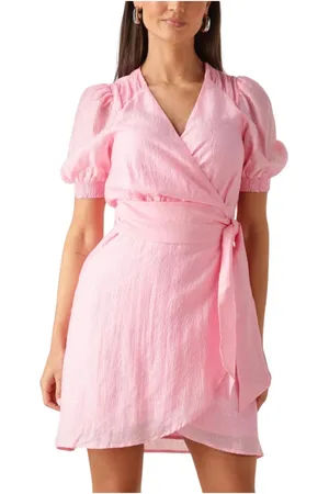 FREEBIRD Kleedjes, Dames, Roze, M, Denim, Roze Blossom Mini Flow Jurk