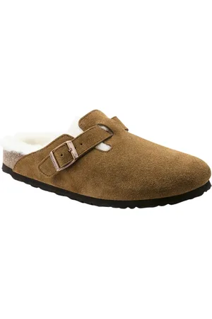 Birkenstock Schoenen, Dames, Bruin, 36 EU, Suède, Shearling Klompen Bruin Suède Comfort