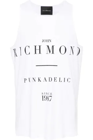 John Richmond Tops, Heren, Wit, XS, Katoen, Singlet Tanktop