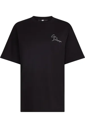 Karl Lagerfeld Tops, Dames, Zwart, S, Katoen, Signature T-Shirt