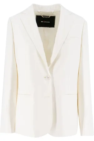 Kiton Jassen, Dames, Wit, L, Single-Breasted Jas