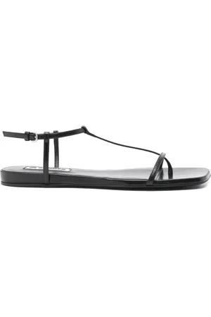 Jil Sander Schoenen, Dames, Zwart, 39 EU, Leer, Stijlvolle sandaal voor zomeroutfits