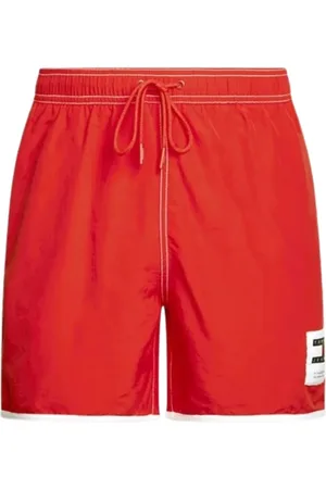 Tommy Hilfiger Badkleding, Heren, Rood, M, Polyester, Medium Zwemshort met Trekkoord